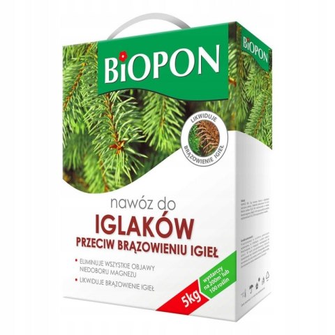 NAWÓZ -- DO IGLAKÓW . PRZECIW BRĄZOWIENIU IGIEŁ 5 KG BIOPON